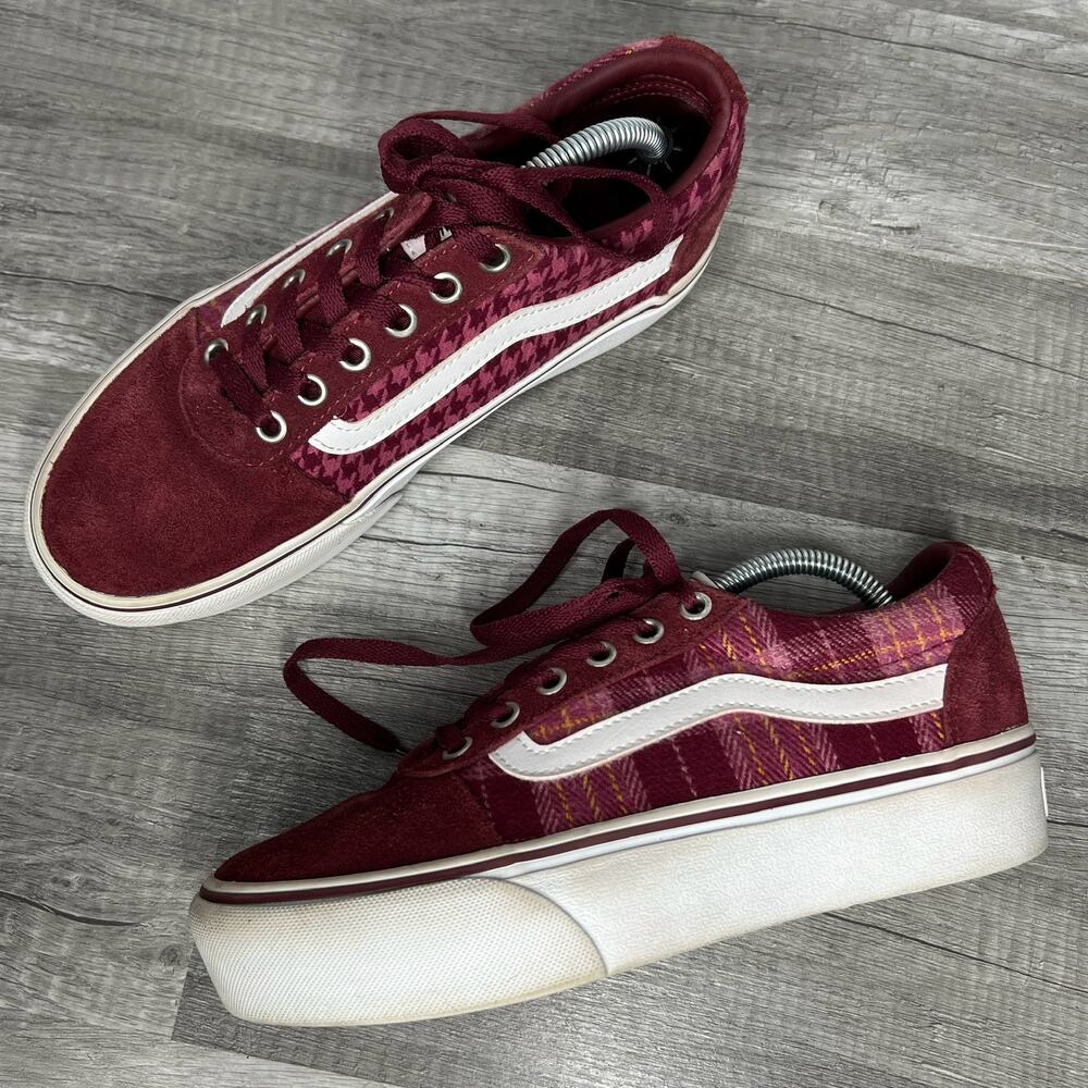Vans Ward Platform Sneaker Marron Houndstooth Women's 6.5
